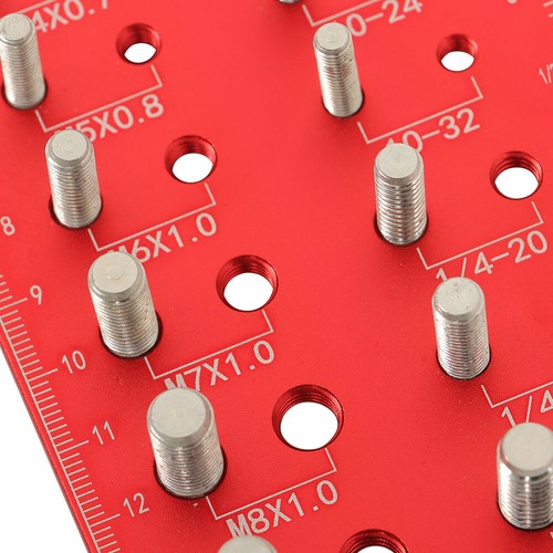 18 3/32 to 1/2 inch Nut and Bolt Thread Checker With Red Drill Bit Size Feature - Picture 9 of 11