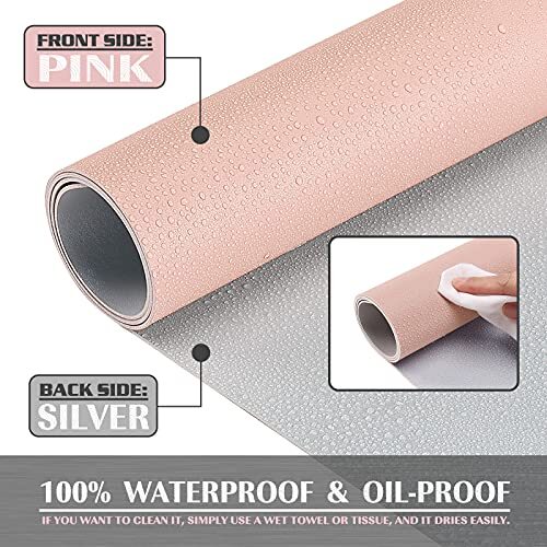 Small Desk Mat, Office Desk Pad, Computer Desk Mat, Laptop 23.6" x 13.8" Pink - Bild 5 von 6