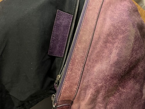 Pre-owned Balenciaga PURPLE Giant Silver Lambskin Leather Clutch - Picture 8 of 23