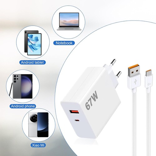 67W Schnellladegerät USB-C Netzteil Ladeadapter für Xiaomi 14T 13 Pro 12T Pro 14 - Zdjęcie 7 z 13