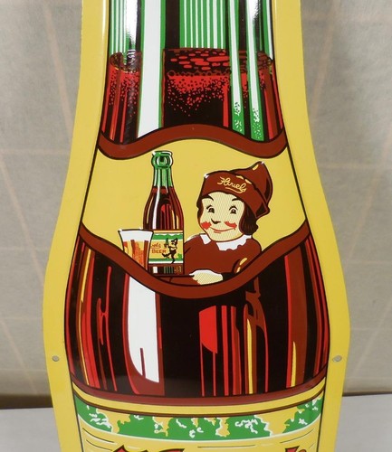 Letrero en relieve de publicidad de metal de raíz de cerveza Howel's, ~30" de alto, letrero AAA Co. - Imagen 5 de 8