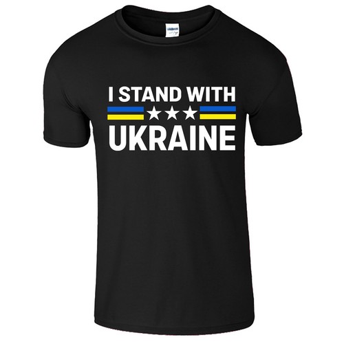 T-shirt uomo ucraina bandiera sostegno sto con ucraino USA maglietta regalo americana - Foto 9 di 11