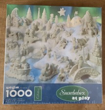 Springbok Jigsaw Puzzle Snow Babies at Play Dept 56 1000 Piece by Hallmark New