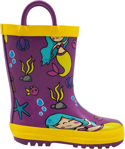 Norty Toddlers Kids Boys Girls Waterproof Rubber Printed Rain Boots SEE VIDEO - Picture 53 of 85