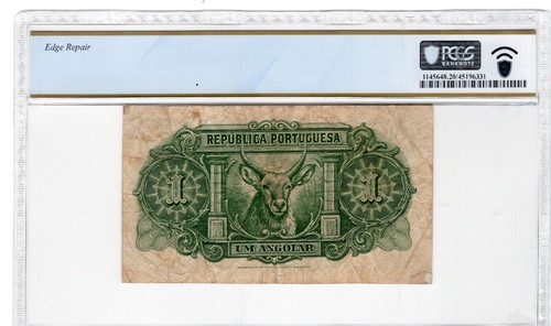 Angola 1948 1 Angolar PCGS Certified Banknote VF 20 Pick 70 300th Anniv Portugal - Picture 2 of 2