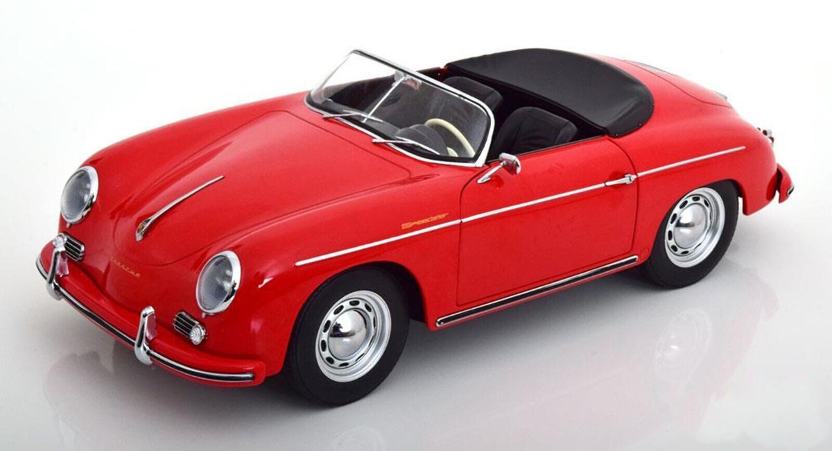 KK Scale Models 1955 PORSCHE 356 A SPEEDSTER RED SUPER LARGE CAR 1