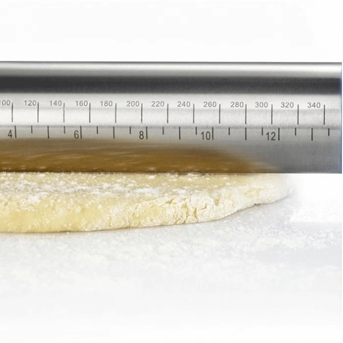 Mattarello in acciaio inox con 4 Dischi Regolabili Anello marcatura Antiaderente - Immagine 4 di 4