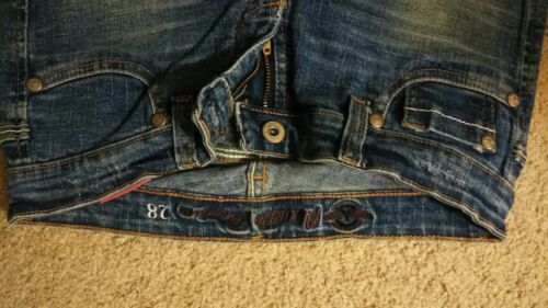 Alouette Premium Jeans Womens Sz 28 Stretch Flare Distressed Embroidery bootcut - Picture 2 of 5