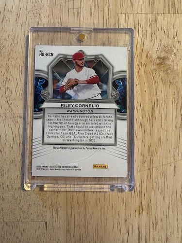 Auto Riley Cornelio 2023 Panini Elite Extra Edition Blue Hidden Gems Washington - Picture 2 of 2