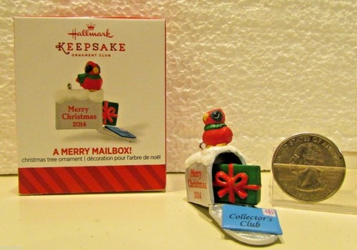 2014 Hallmark A MERRY BUZÓN repintado adorno en miniatura cardenal - Imagen 5 de 8