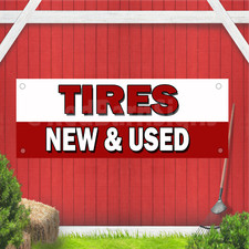Tires New  Used Indoor Outdoor Vinyl Banner Design