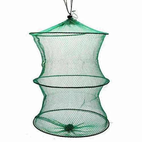 2 Layer Crab Fish Shrimp Minnow Fishing Bait Trap Cast Cage-Folda F0T1 Dip E6G0 - Picture 7 of 8