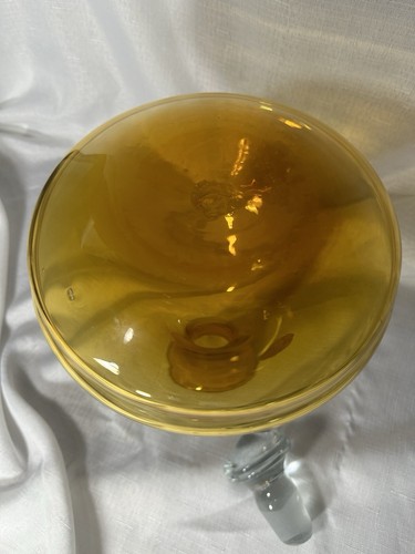 BLENKO Decanter #788L Art Vetro Genio Bottiglia e Tappo Ambra Grano Don Pastore - Foto 10 di 19