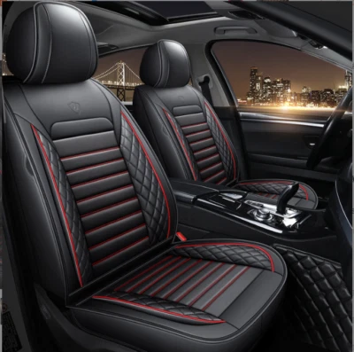 CERBIUT 5 Seats Universal Car Seat Covers Deluxe PU Leather Seat Cushion Full Set Cover