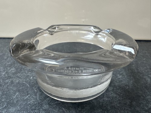 VINTAGE NOVELTY GOOD YEAR TYRES FROSTED REPLACEMENT PRESSED GLASS ASHTRAY INSERT - Picture 5 of 9