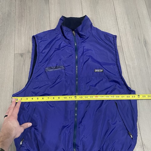 Vtg 90s Patagonia Large Vest Fleece Lined Nylon Water Resistant Purple Usa Made - Picture 9 of 10