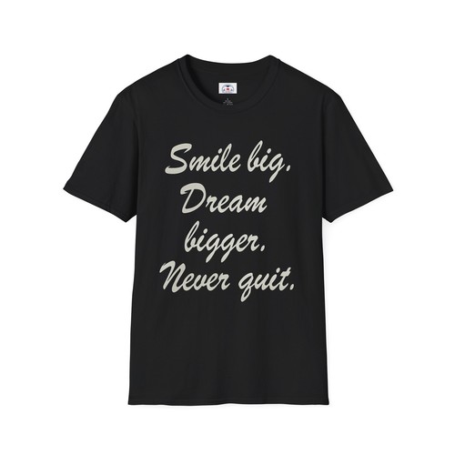 Inspirational Quote Smile Never Quit Dreamer T-Shirt Motivationa Great Gift - Picture 4 of 29