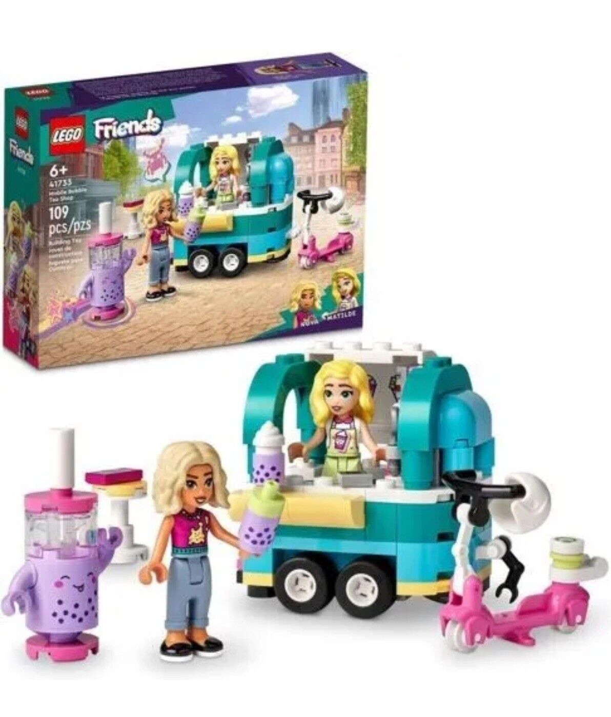 LEGO FRIENDS: Mobile Bubble Tea Shop (41733) 109Pcs Building Toy -Nova & Matilde