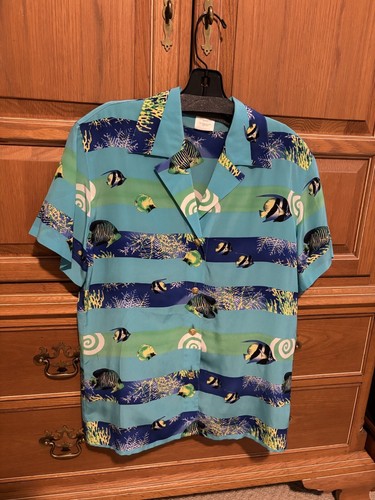 ESCADA Margaretha Tropical Silk Seestern Button 38”B 26”L Cruise Beach Italy EUC - Bild 1 von 6