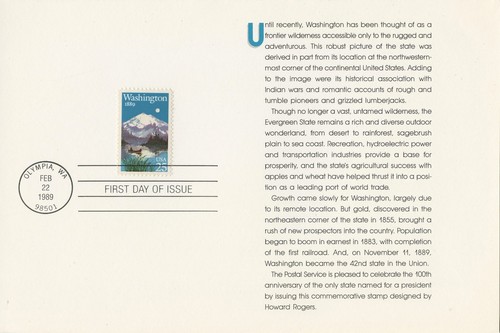 1989 FDI, WASHINGTON STATEHOOD, ZEREMONIEPROGRAMM - Bild 3 von 3