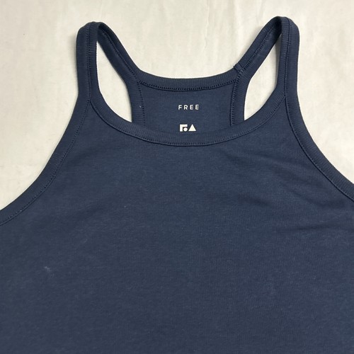 Free Assembly Lettuce Hem Rib Tank - Size: L (10-12) - Navy Blue - NWT - Picture 2 of 15
