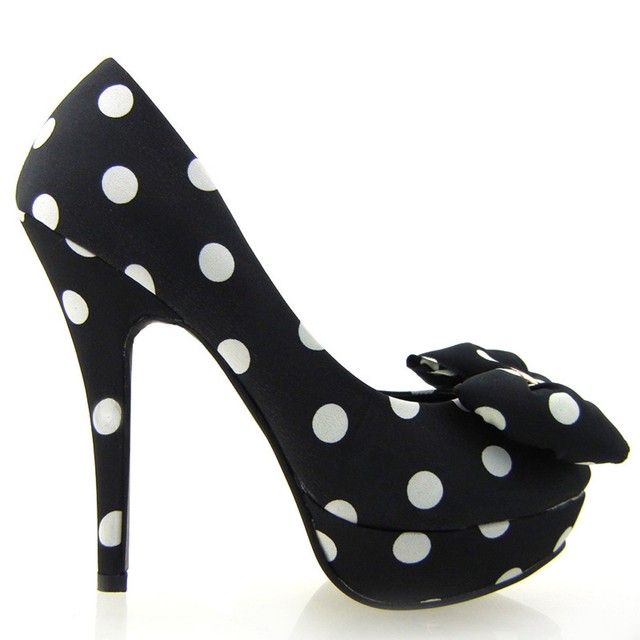 Ladies Cute Bow Satin Polka Dot Party 