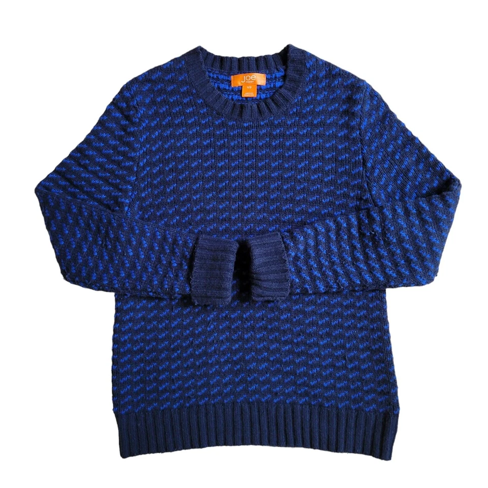 Suéter Joe Fresh Hombres Juniors S/P Pequeño Tejido Azul Marino Pullover Mezcla de Lana L/Slv Foto 4 de 4