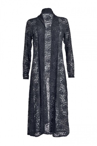 Ladies Long Sleeves Lace Front Open Women Full Length Crochet New Maxi Cardigan - Picture 2 of 6