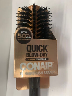Conair QuickBlow-Dry Copper Collection Porcupine Hair Brush Free Shipping New