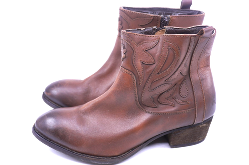 ROAN by BedStu "Elsia" Mujer Talla 8/38 EU Marrón Cuero Botines Cremallera Lateral - Imagen 3 de 6