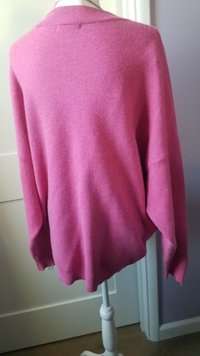 T Tahari Crewneck Zip-Cuff Damen Oversized Pullover, Rose Heather, Pink, M - Bild 6 von 11