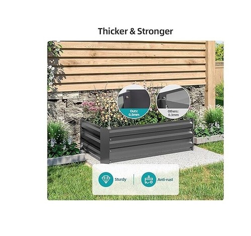Raised Beds Garden Raised Planters, Galvanised Steel Powder Coated Metal - Picture 5 of 7