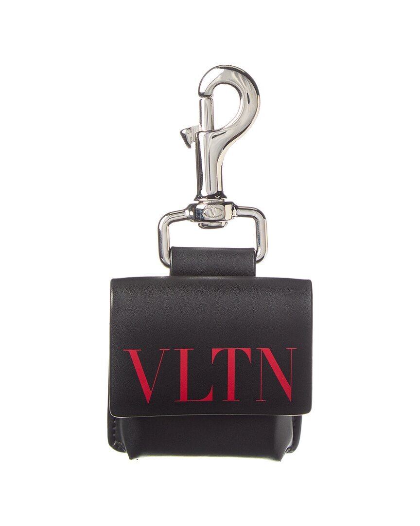Кожаный чехол для Airpods Valentino Vltn Мужской черный Uni