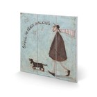 Sam Toft (Small Sausage Walking) 30 x 30cm Wooden Wall Art Print