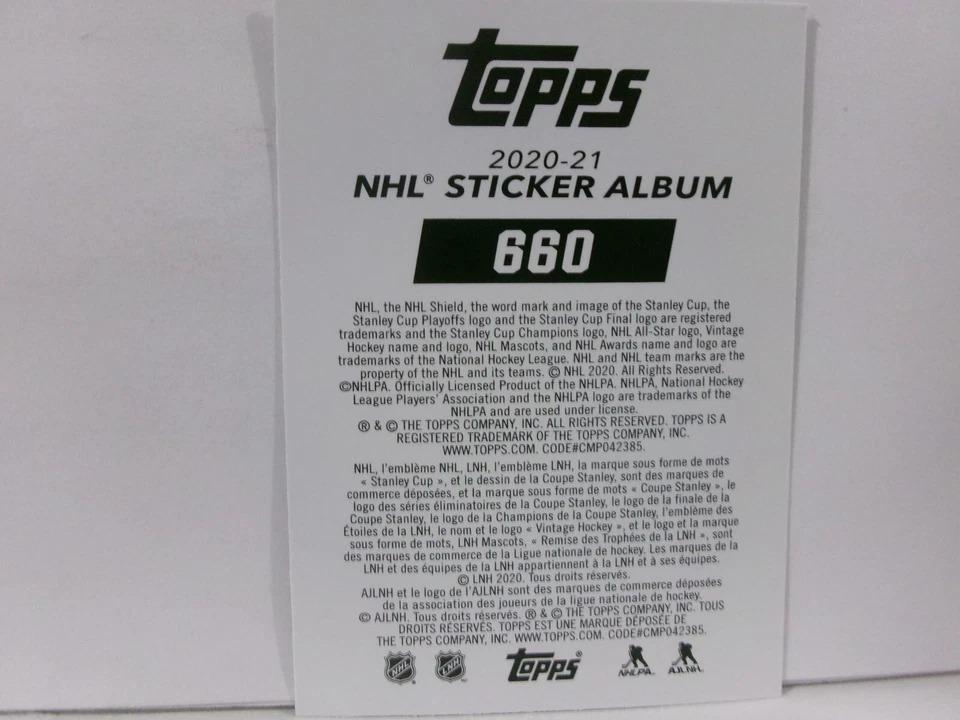 2020-21 Topps NHL Stickers #660 Nikita Kucherov Tampa Bay Lighting FOIL - Image 2 of 2