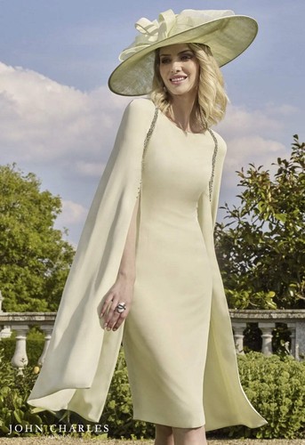 John Charles Lime Cape Sleeve Dress UK14 - Picture 2 of 8