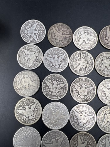 $10 FV Barber Silver Half Dollar Coin Roll VG + 90% silver 20 Coins US Lot - Imagen 12 de 14