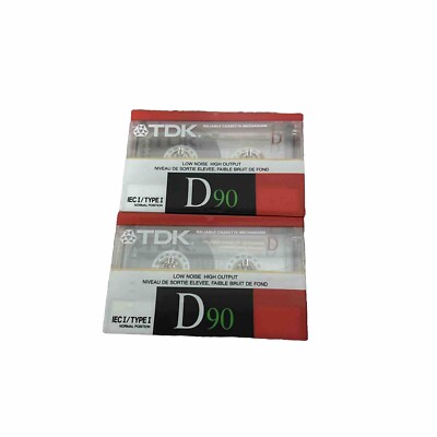 2 TDK D90 Audio Cassette Tape Type I Blank Sealed NEW Vintage