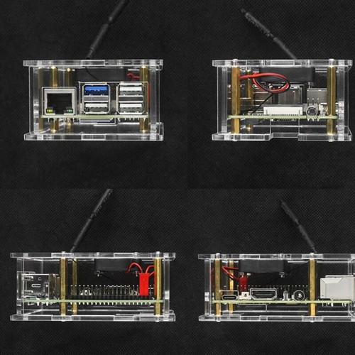 Custodia acrilica universale per custodia arancione Pi 3B facile accesso a tutte le porte - Foto 6 di 10