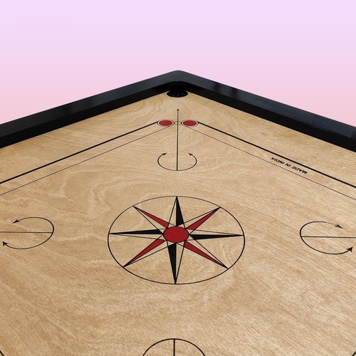 36" FULL SIZE CARROM BOARD with 4 MM PLY With Wooden COINS + ACRYLIC STRIKER - Picture 3 of 5