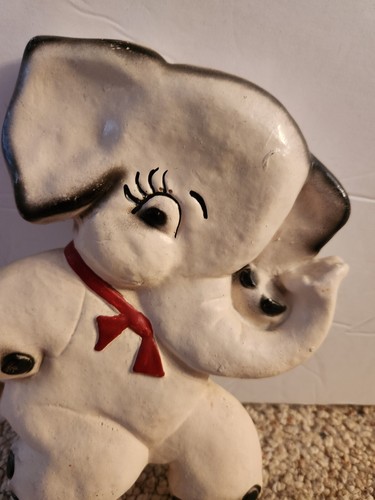 Vintage Chalkware White Elephant! - Picture 2 of 10
