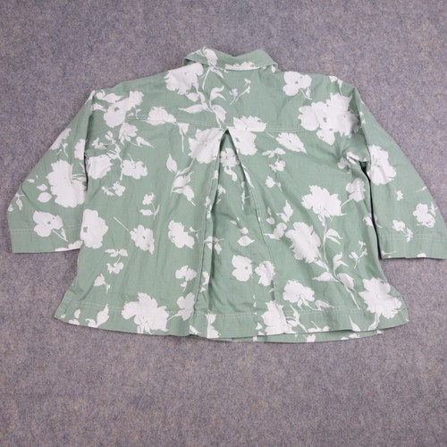 Orvis Button Up Shirt 18 Green Floral 3/4 Sleeve Collared Cotton Womens - Picture 6 of 9