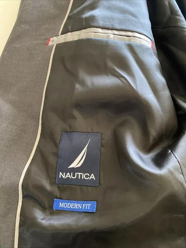 Nautica Men's Modern-Fit Stretch Bi-Stretch Suit Separate Pant & Jacket Charcoal - Picture 36 of 48