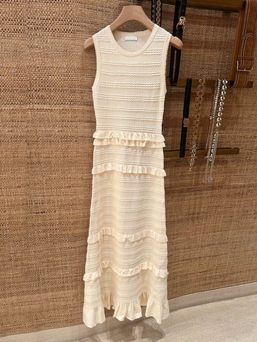 Mujeres Sandro Sin Mangas Cuello Redondo Midi Vestido/Cardigan Blusa Top - Imagen 3 de 8