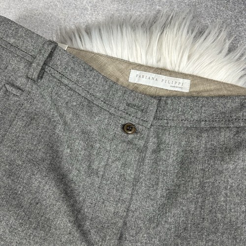 Fabiana Filippi women’s wool gray pants trousers size L - Picture 8 of 11