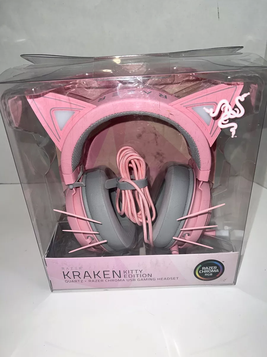 NEW Razer Kraken Kitty Edition Quartz Chroma USB Gaming Headset THX Audio