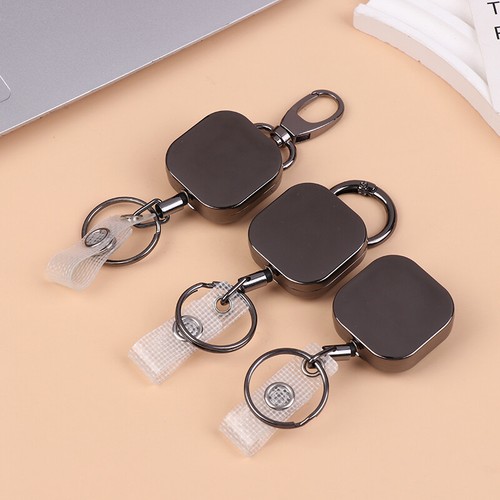 Buckle Elastic Keychain anti-theft économies Retractable Key Holder Key Ring Accessoir-wf