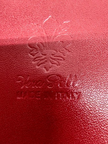 Borsa a tracolla donna Vera Pelle in pelle rosso/nero made in Italy - Foto 14 di 14