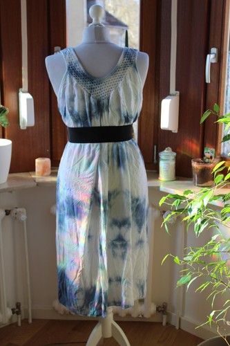 Kleid, Sommerkleid, luftig, weiß, blau, leicht, damen, viskose, sommer, frühling - Bild 4 von 12