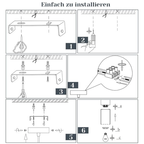 ZMH 3 Flammig Pendelleuchte Esstisch Hängelampe Schwarz E27 Retro für Wohnzimmer - Bild 53 von 72